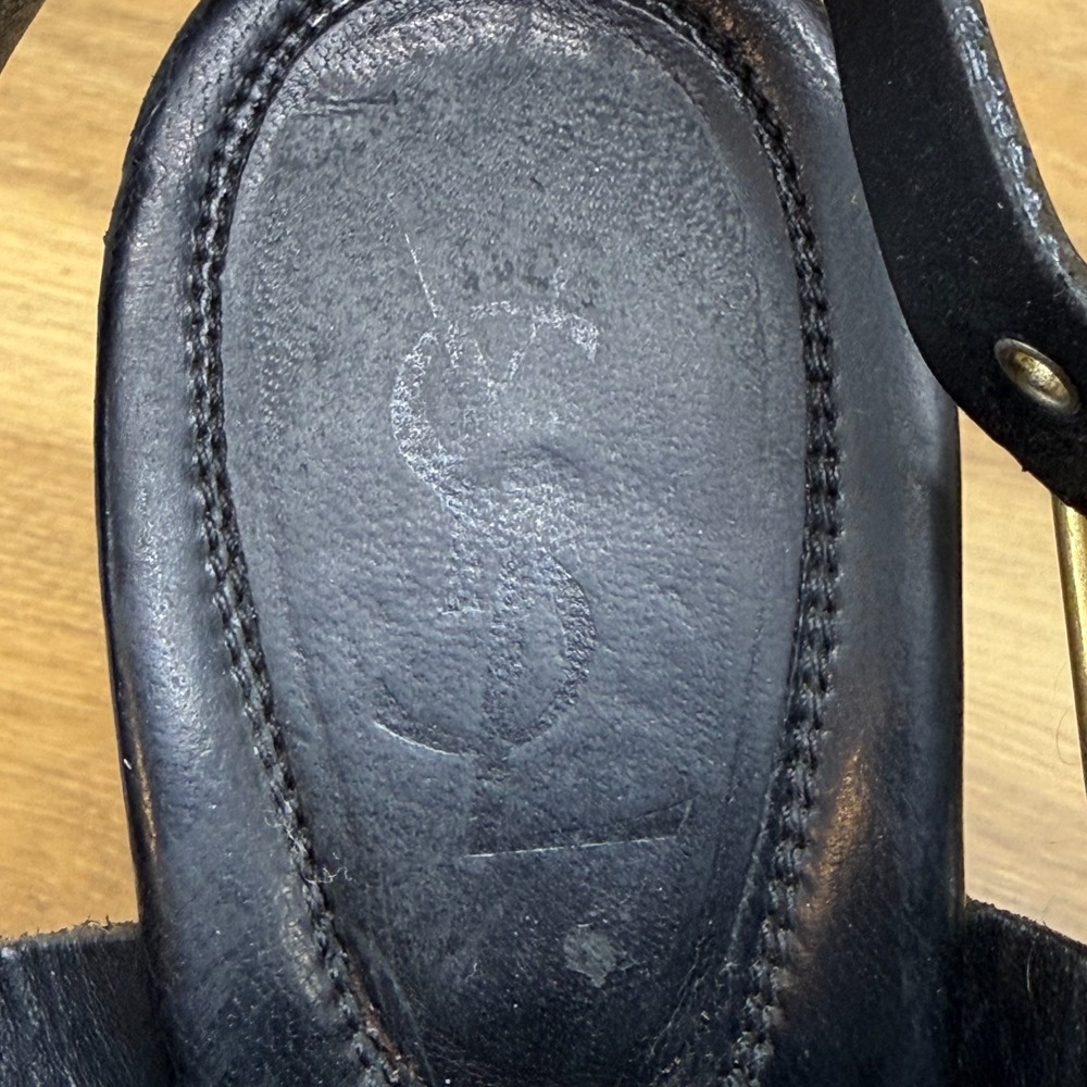 Yves Saint Laurent YSL Platform Heels Womens 10 EU 40 Y2K Slingback Sandals - Picture 9 of 11